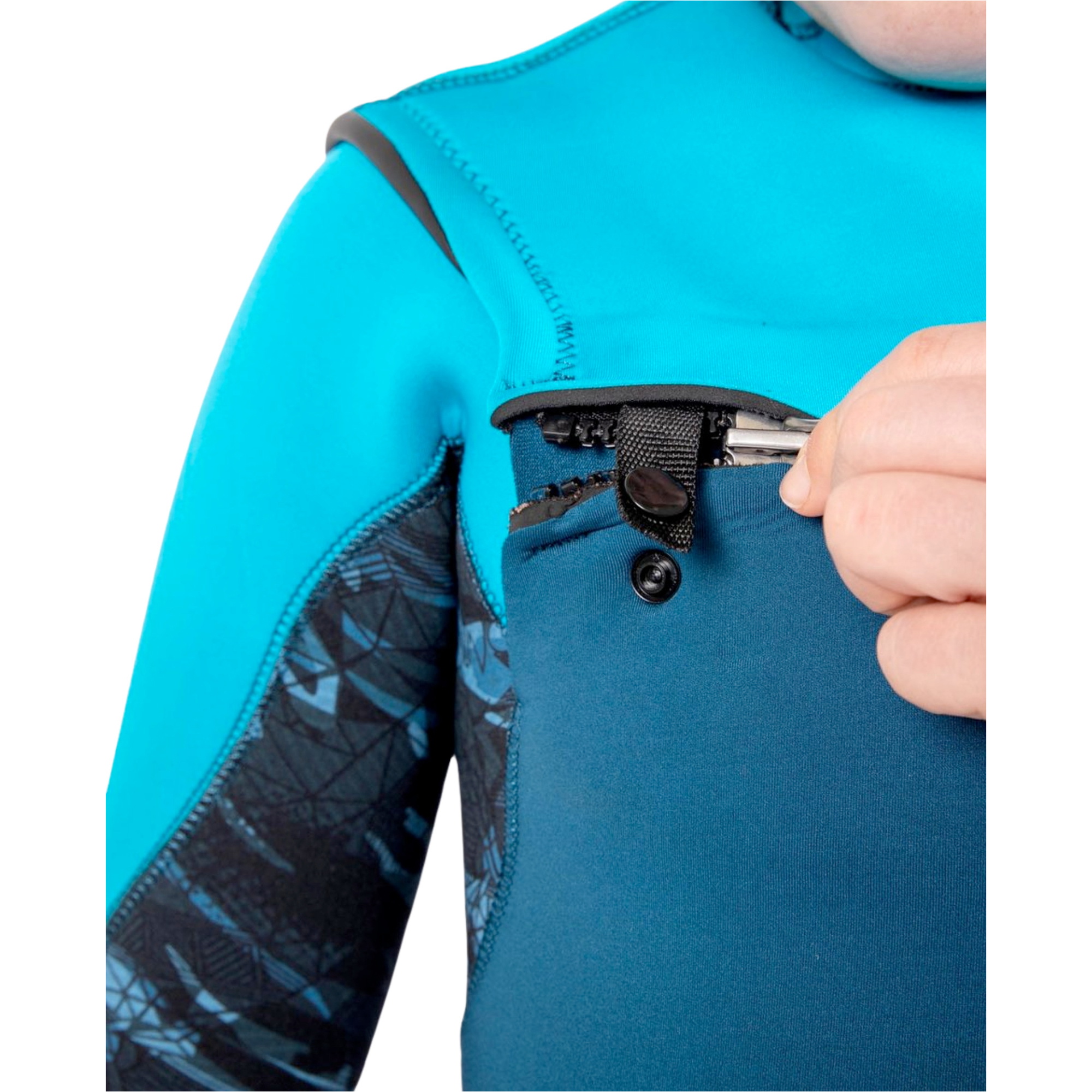 2026 Gul Junior Response 5/4mm Chest Zip Wetsuit RE1251 - Navy / Cyan
